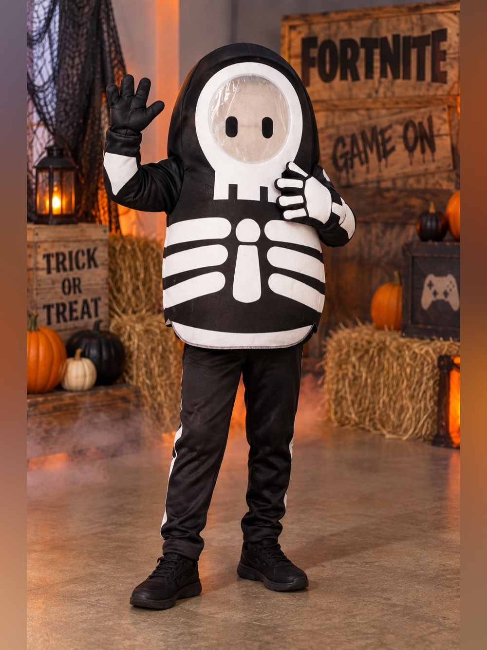 NWT Fall Guys Skelly Skeleton Foam Halloween Costume Boys M-XL